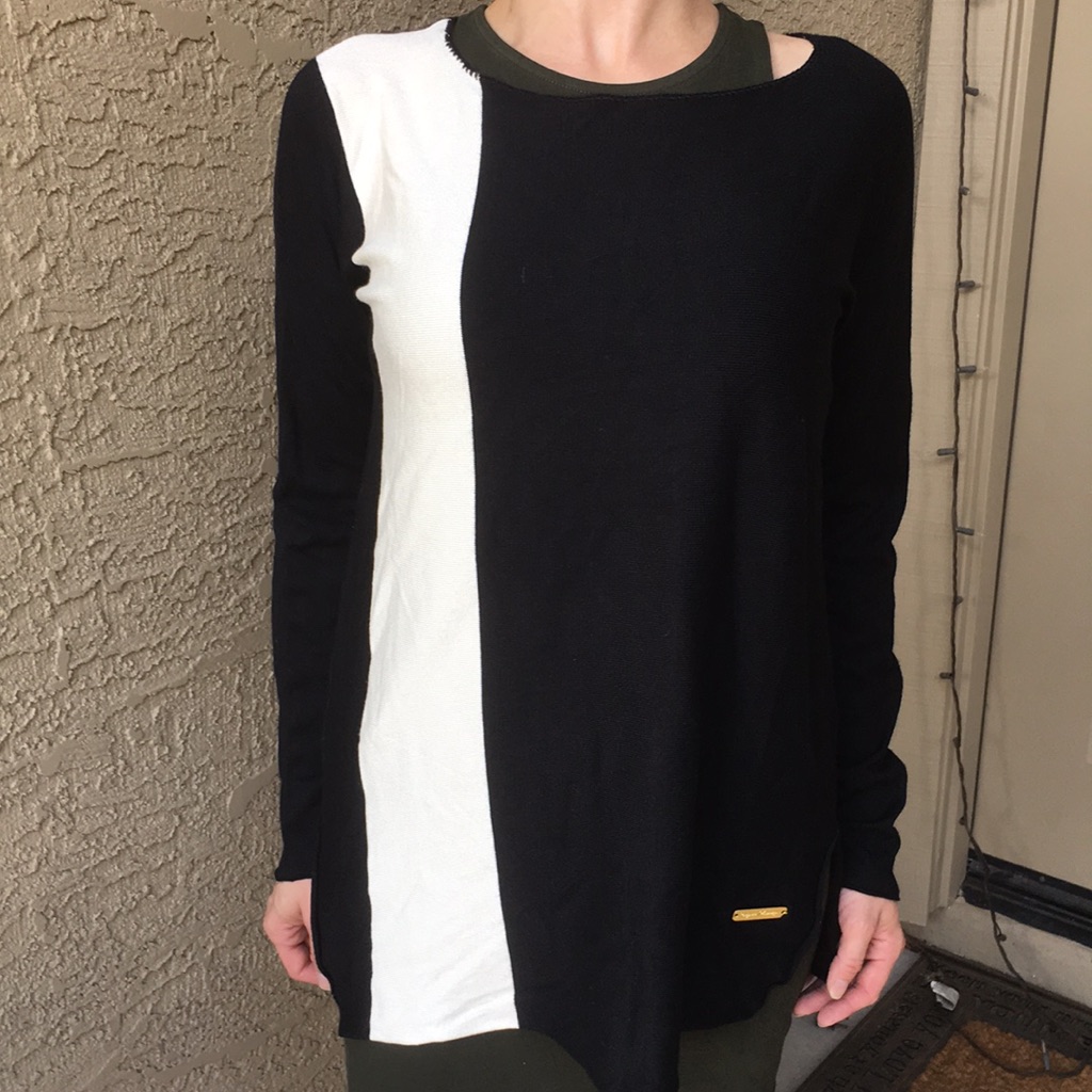 El Arrogant Sweater M Cream/Blk Long Sleeve